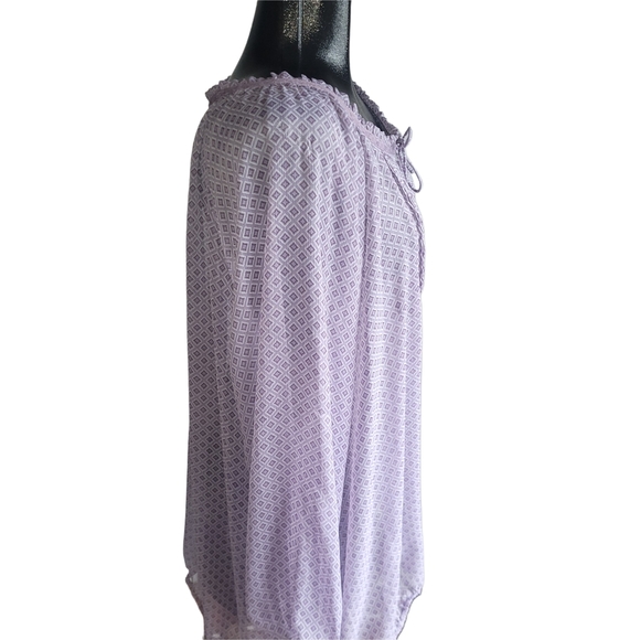 Addition Elle Lavender Long Sleeve Blouse 24 - Picture 3 of 6